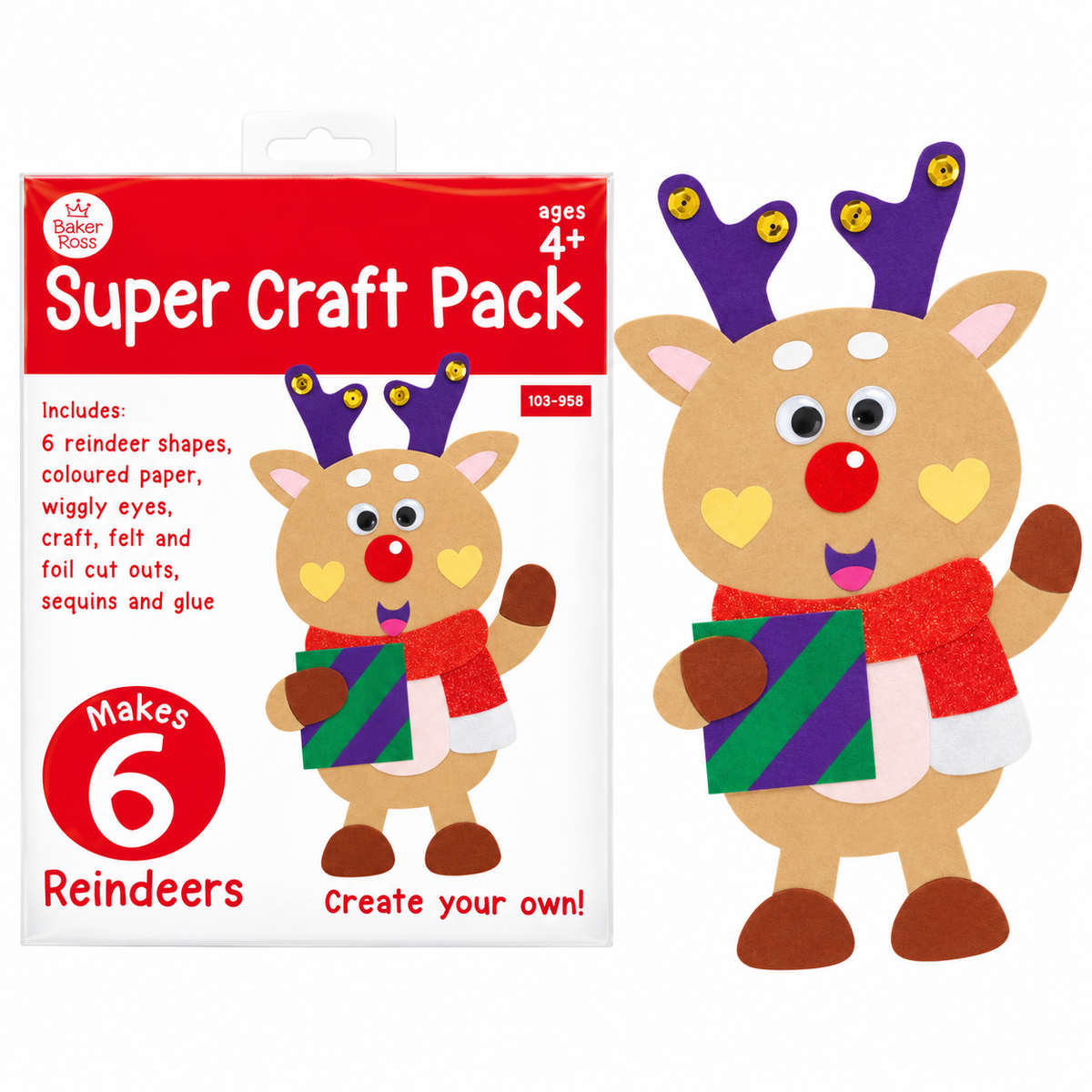 Make Your Own Reindeer Super Craft Pack - Makes 6