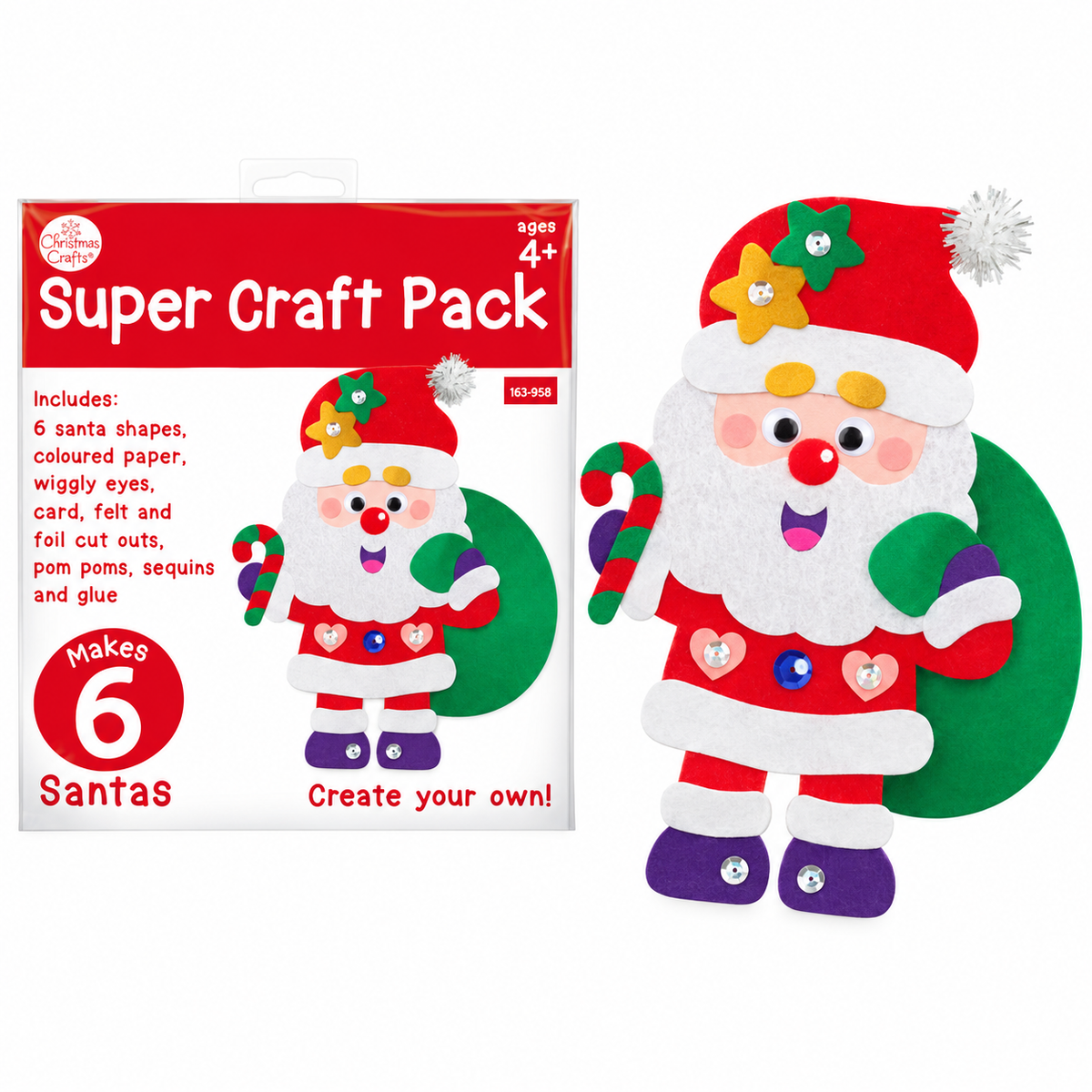 Make Your Own Santa Super Craft Pack - Makes 6