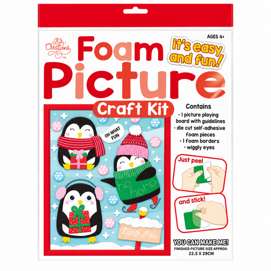Christmas Penguins Foam Picture Craft Kit