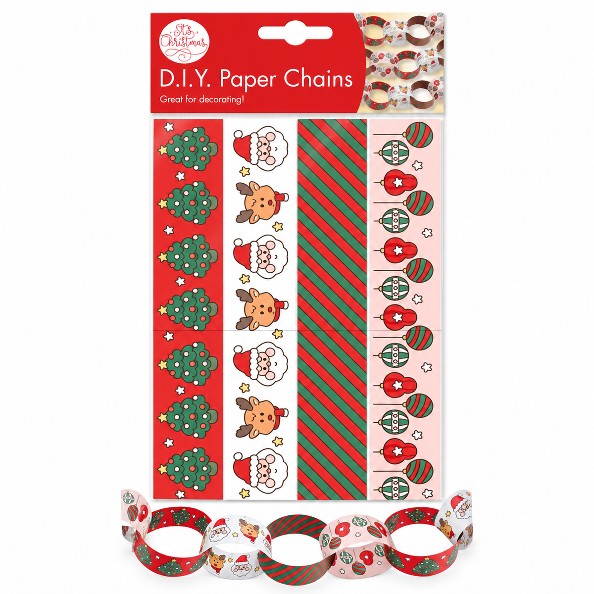 DIY Christmas Paper Chain Kit 10m - Contemporary