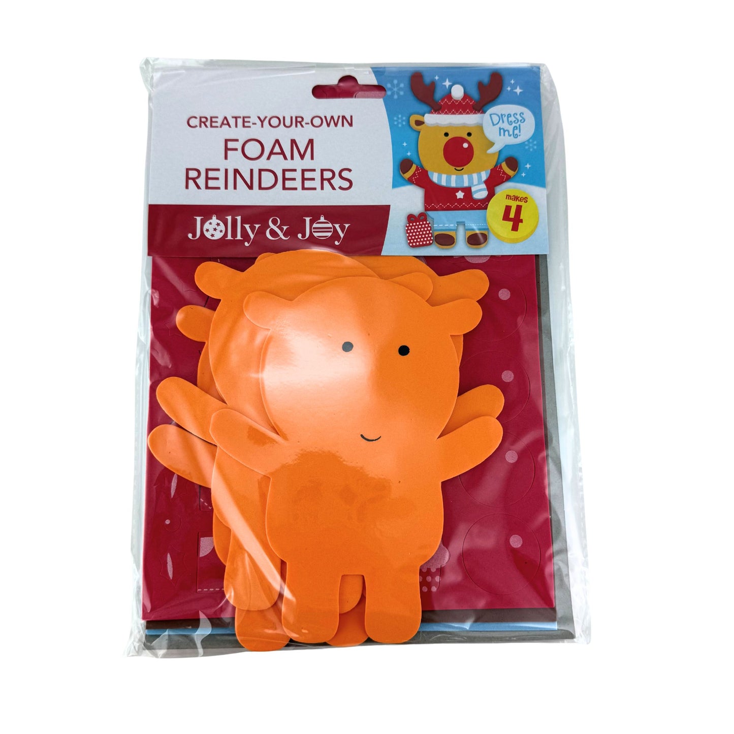 Create-Your-Own DIY Foam Craft Kit - Reindeer 4pk