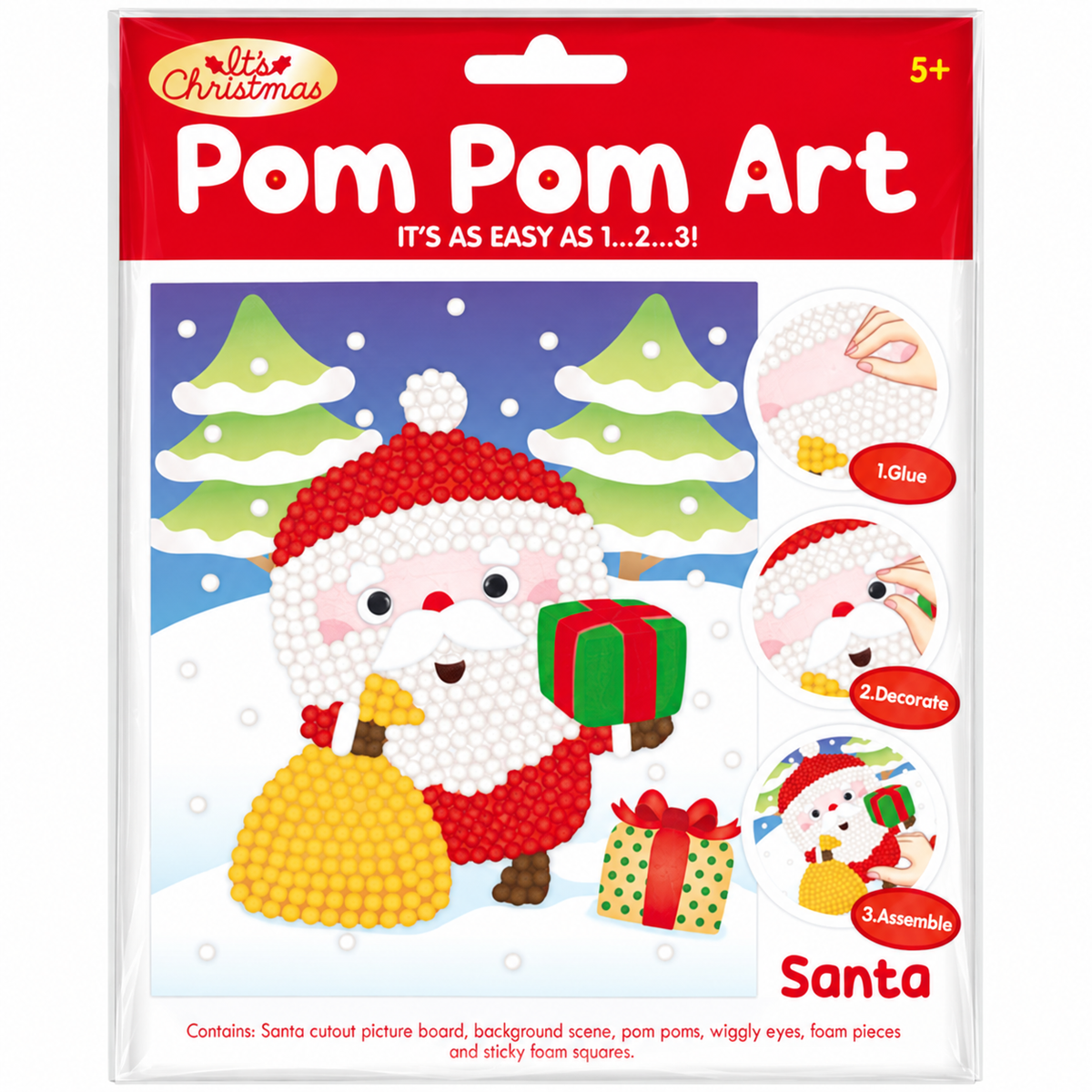 Santa Pom Pom Christmas Picture Kit