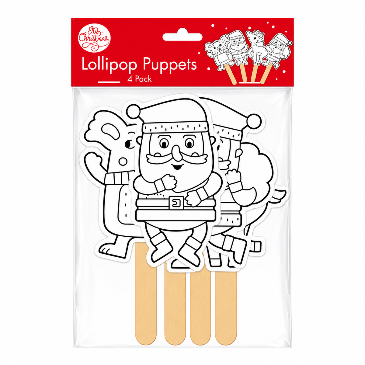 Christmas Cardstock Puppets 4 Pack - Koala & Friends