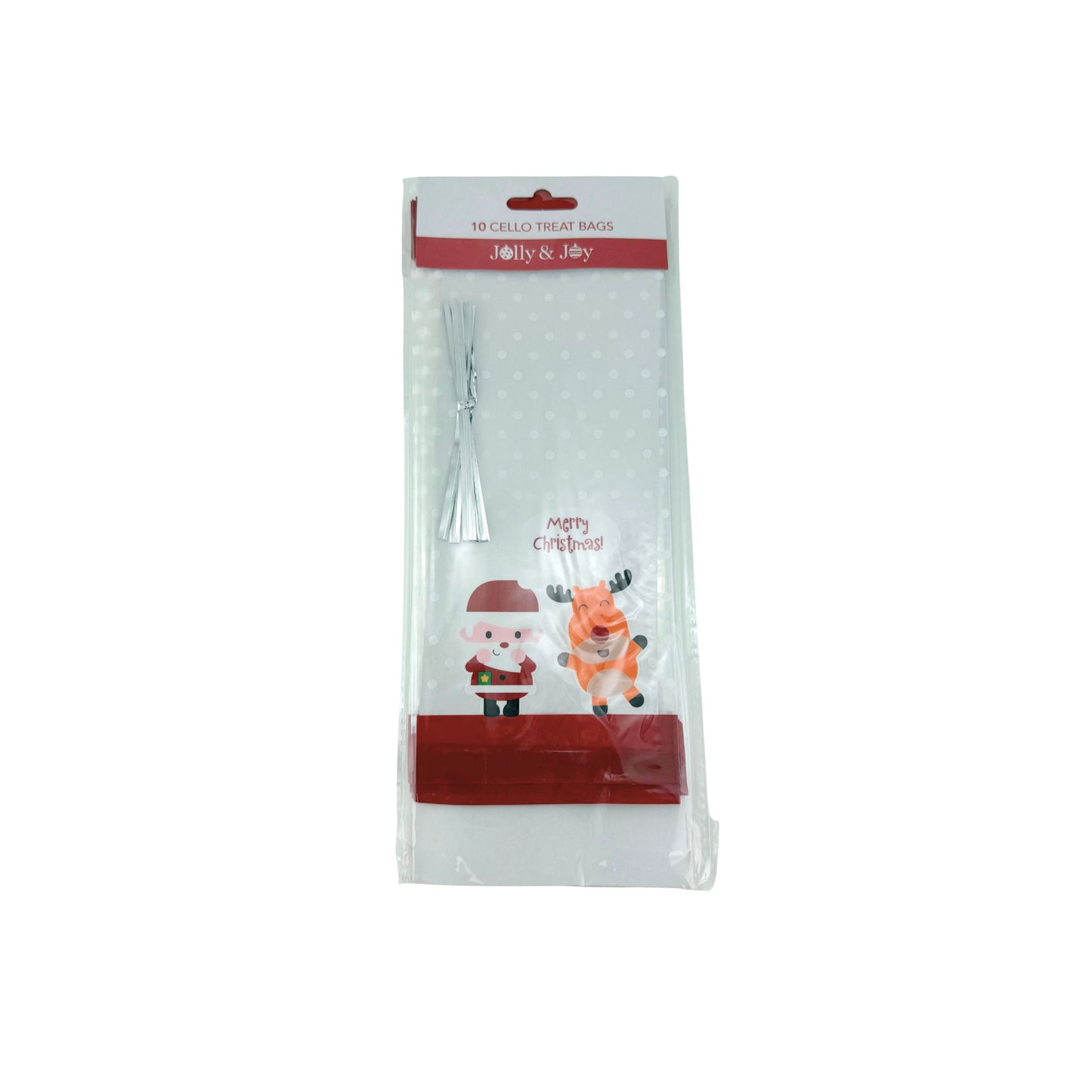 Cello Treat Bags 10pk - Santa & Reindeer