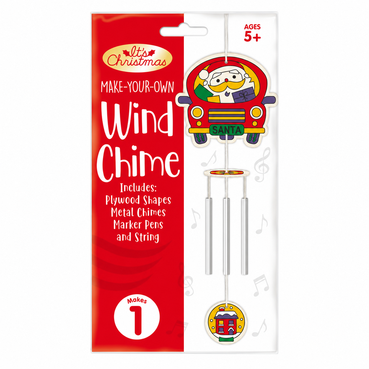 Colour Your Own Santa Car Christmas Wind Chime Kit