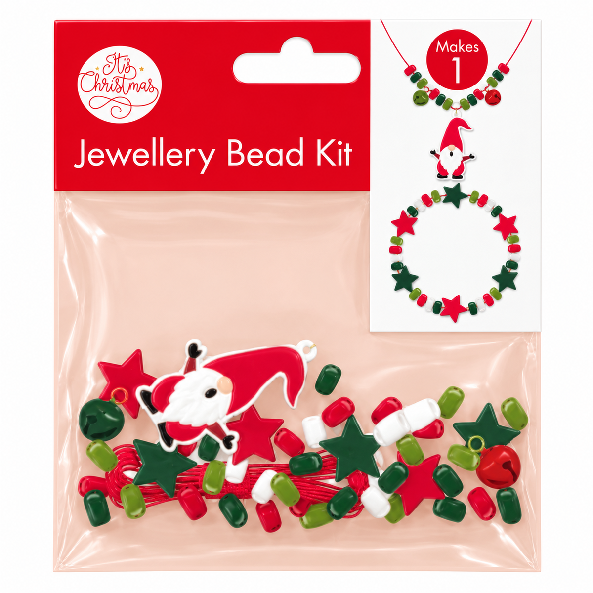 Christmas Beaded Necklace Kit - Elf Pendant