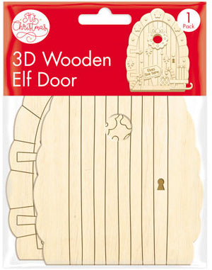 Wooden 3D Elf Door - Elves Live Here