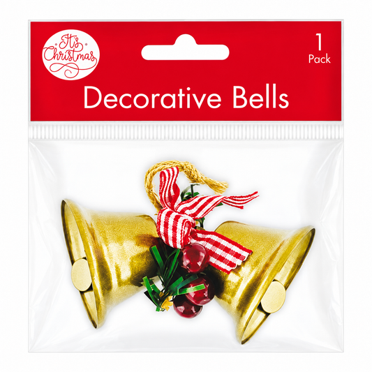 Gold Double Bell Christmas Decoration
