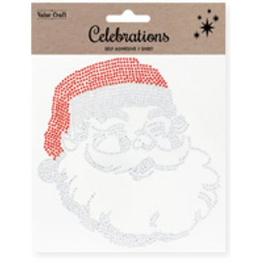 Rhinestone Sticker - Smiling Santa 1pk