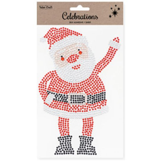 Rhinestone Sticker - Waving Santa 1pk