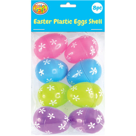 Floral Fillable Plastic Easter Eggs - 8 Pack