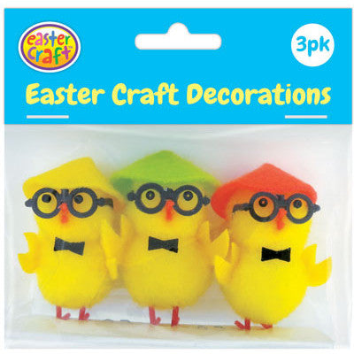 Yellow Easter Chicks with Kasa Hats - 3 Pack