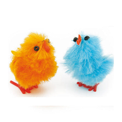 Mini 3cm Colourful Chenille Easter Chicks - 12 Pack