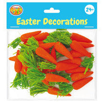 Mini Flocked Carrot Decorations 7cm - 24 Pack