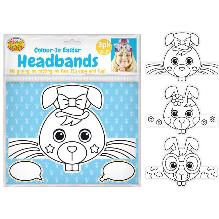 Colour In Easter Headbands Cardstock - 3 Pack