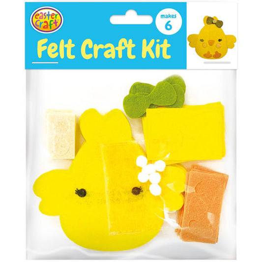 Yellow Felt Easter Chick Craft Kit 6pk