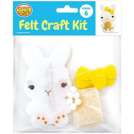 Felt White Easter Bunny Craft Kit - 6 Pack