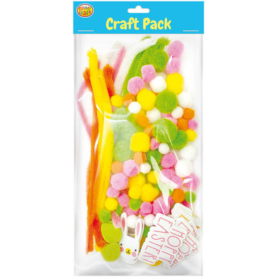 Easter Craft Pack Chenille Stems Pom Poms & EVA Stickers