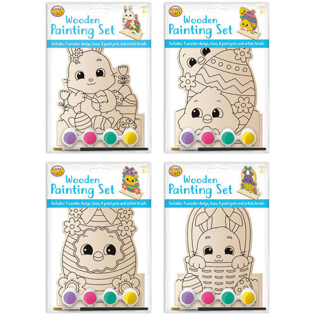 Easter Wooden Stand-Up Scene Painting Kits – 4 Pack