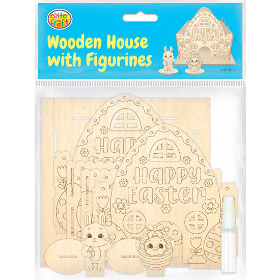 Wooden Easter House Craft Scene Kit