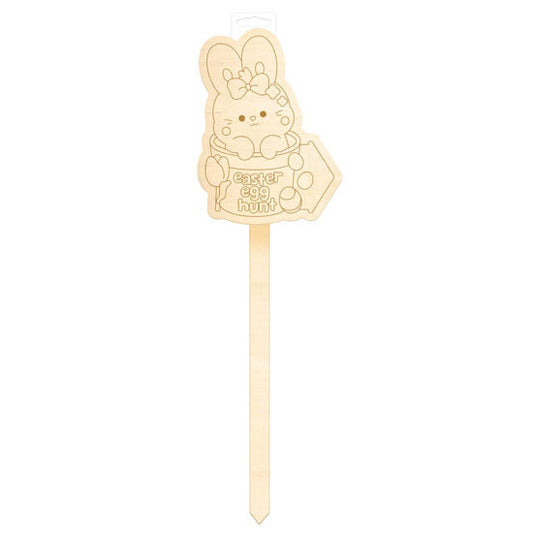 Bunny in Bucket Easter Egg Hunt Wooden Stake 60cm