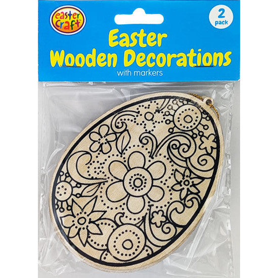 Colour In Wooden Easter Egg Decorations
