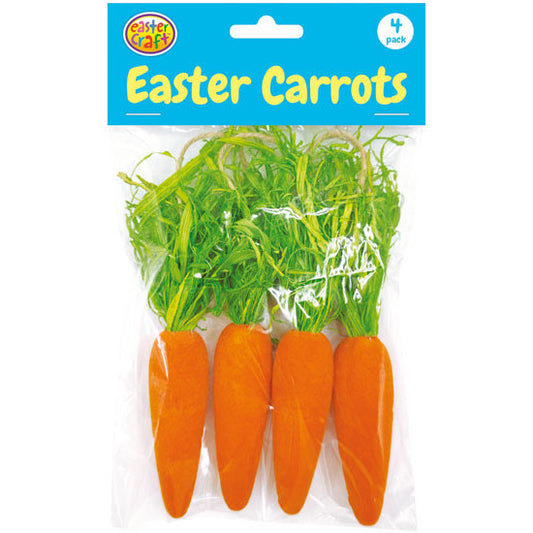 Flocked Carrot Decorations 15cm - 4 Pack