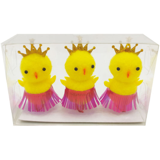 Yellow Easter Princess Chicks 6cm - 3 Pack