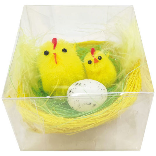 Easter Nest Decoration with Chicks & Egg