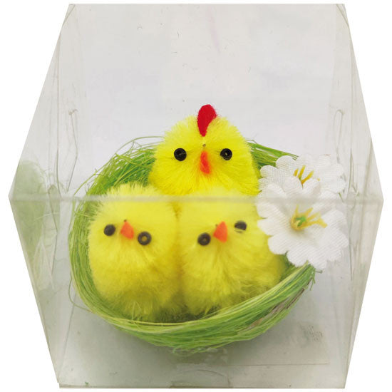 Easter Nest with Chicks & Floral Detail