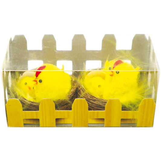 Nests with Easter Chicks & Feathers - 2 Pack