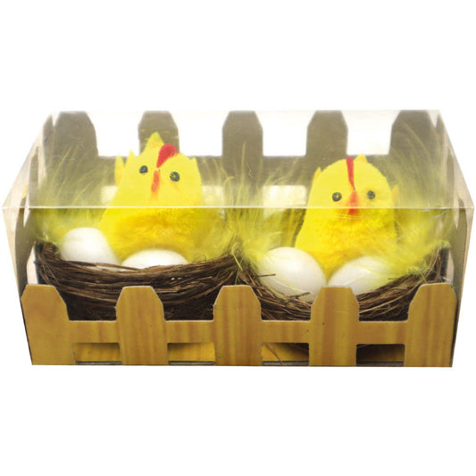 Nests with Easter Chicks & Eggs - 2 Pack