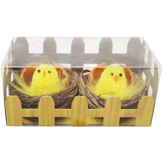 Nests with Hatching Easter Chicks - 2 Pack