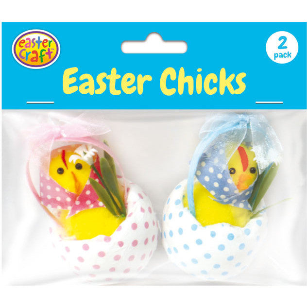 Baby Easter Chicks in Baskets 6cm - 2 Pack