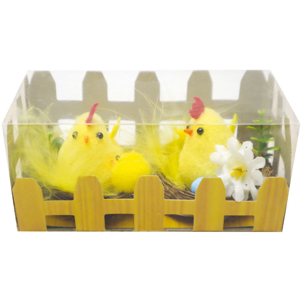 Nests with Easter Chicks & Flowers - 2 Pack