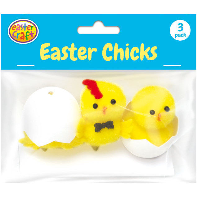 Hatching Easter Chicks with Bow Ties 6cm  - 3 Pack