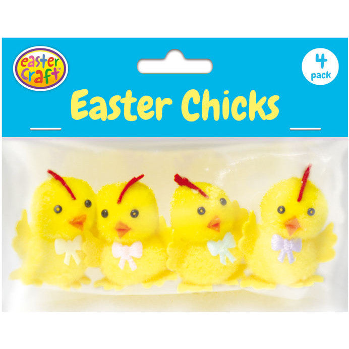 Yellow Easter Winged 5cm Chicks - 4 Pack