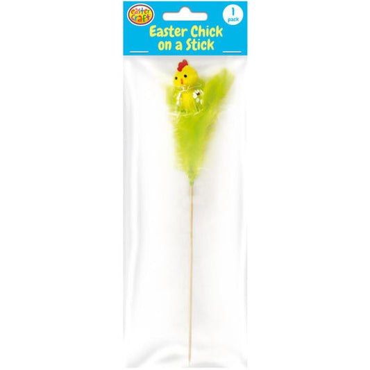 Green Feather Chick Decorative Pick 23cm