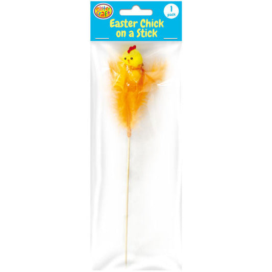 Orange Feather Chick Decorative Pick 23cm
