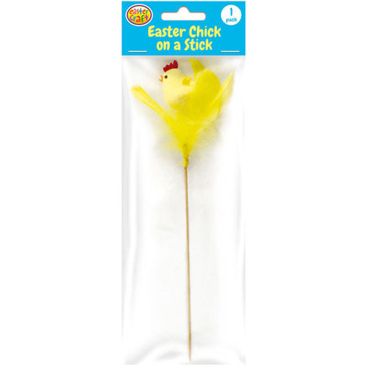 Yellow Feather Chicken Decorative Pick 23cm