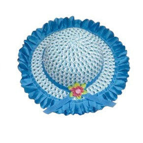 Frilled Easter Bonnet Hat 30cm - Blue
