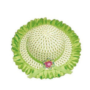 Frilled Easter Bonnet Hat 30cm - Green