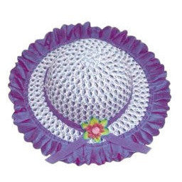 Frilled Easter Bonnet Hat 30cm - Purple