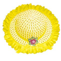 Frilled Easter Bonnet Hat 30cm - Yellow
