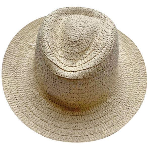 Easter Straw Top Hat 28cm Natural