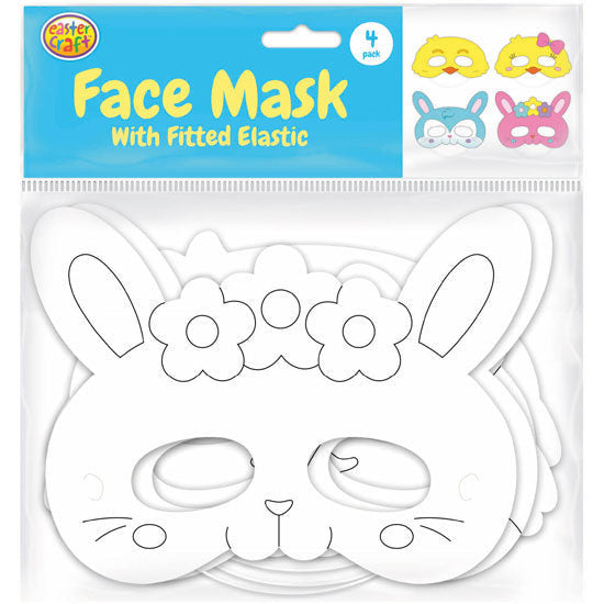 Easter Face Masks with Elastic - 4 Pack