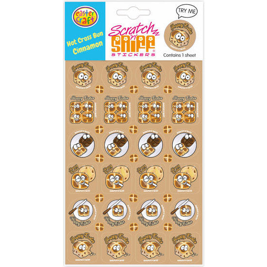 Scratch & Sniff Stickers - Hot Cross Bun Scented