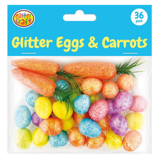 Glitter Easter Eggs and Carrots Mix Pack