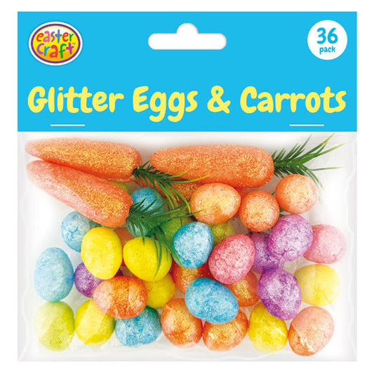 Glitter Easter Eggs and Carrots Mix Pack