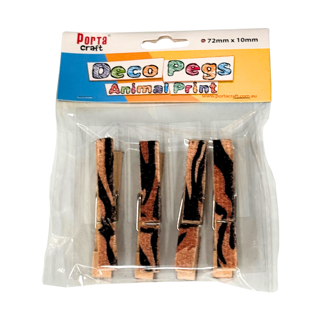 Animal Print Pegs 4pcs